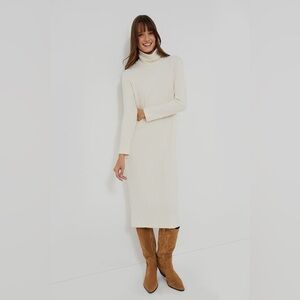 Tuckernuck DONNI Cream Ribbed Midi Dress NWT